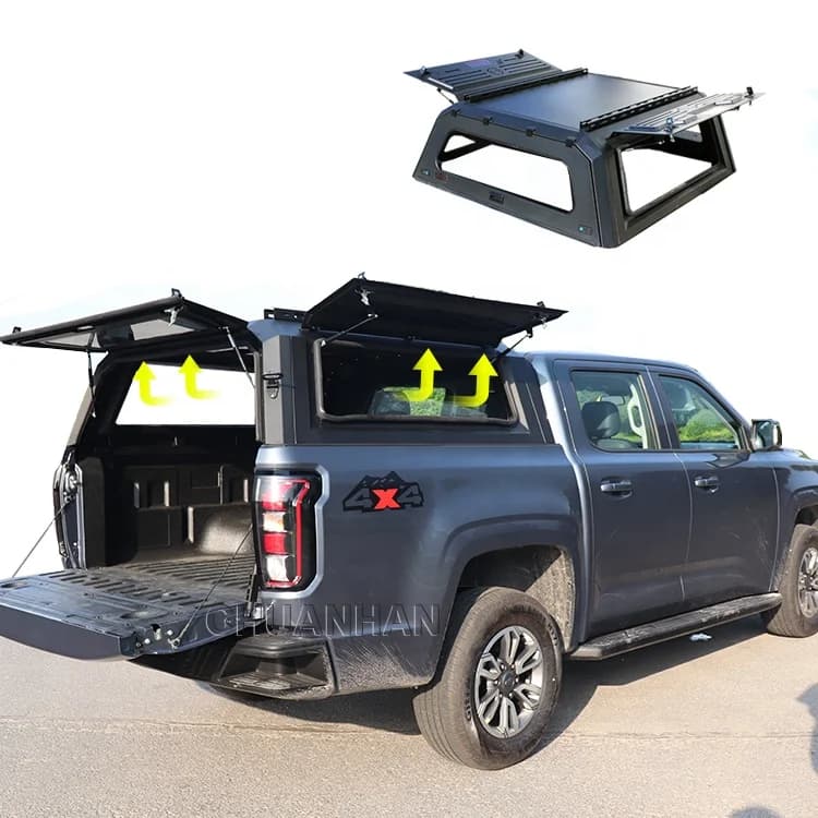 Truck Bed Cover Dual Cab Hardtop Aluminum Pick Up Canopy Dmax Canopy For Isuzu Navara Np300 Hardtop Truck Canopy Ladder