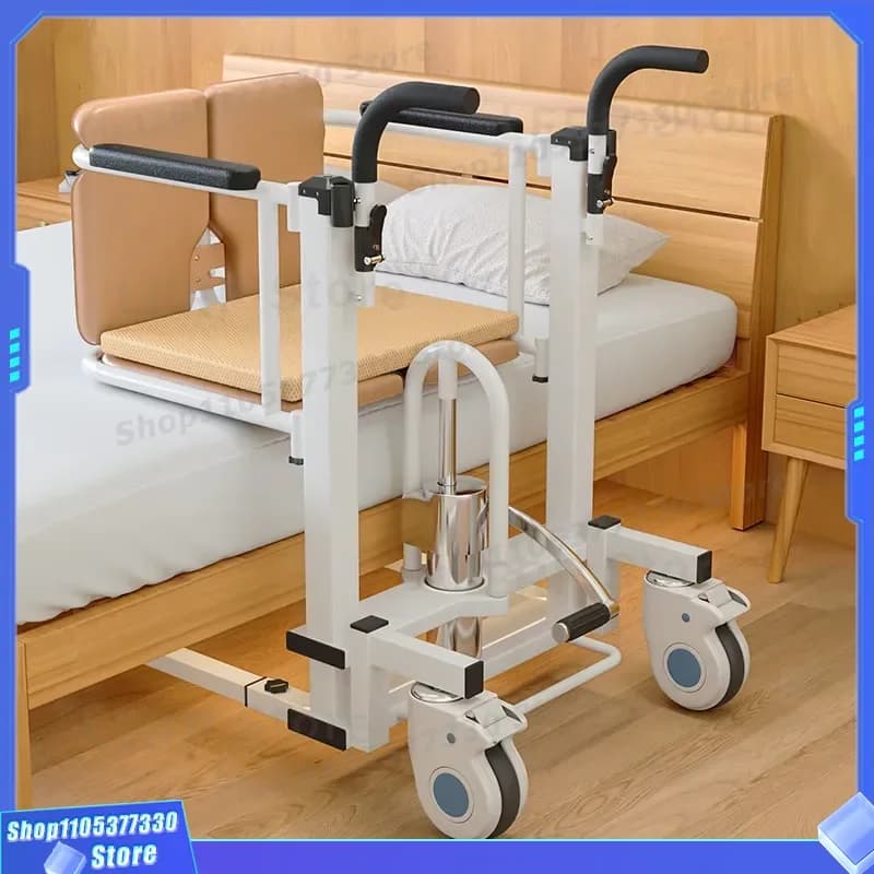 Hydraulic Patient Lift Chair for Elderly Disabled Care Multifunctional Toilet Seat Lifting Device Wheelchair Stroller Aid