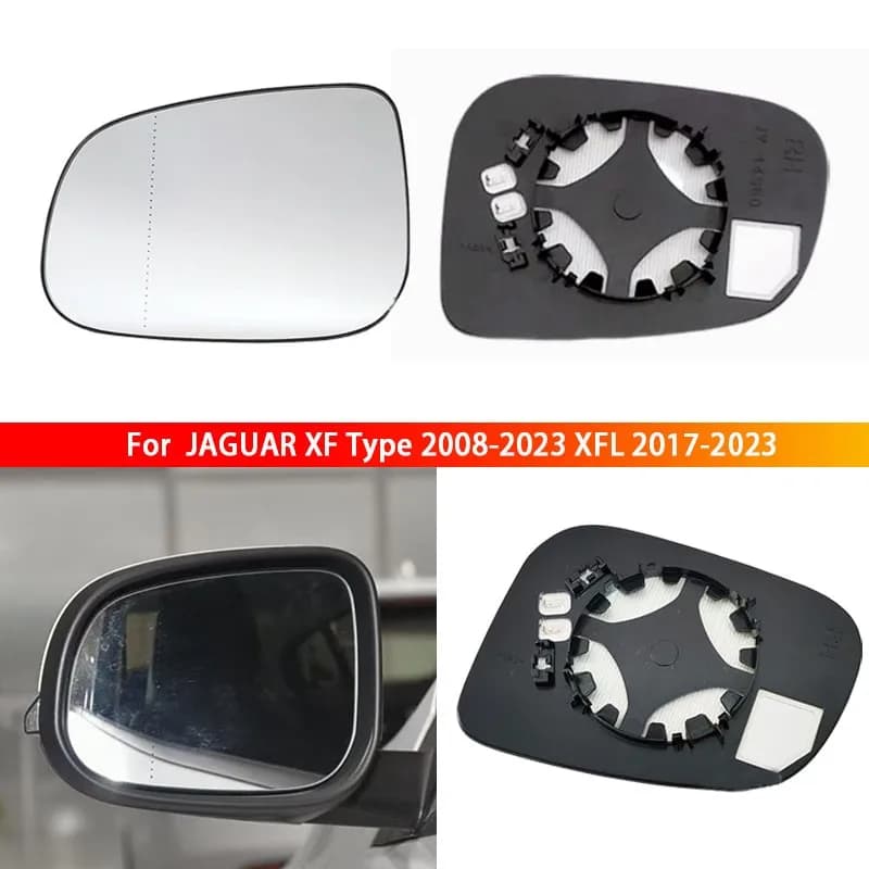 Car Wing Mirror Glass Replacement for JAGUAR XF Type 2008-2023 XFL 2017-2023 Heated with Back Plate