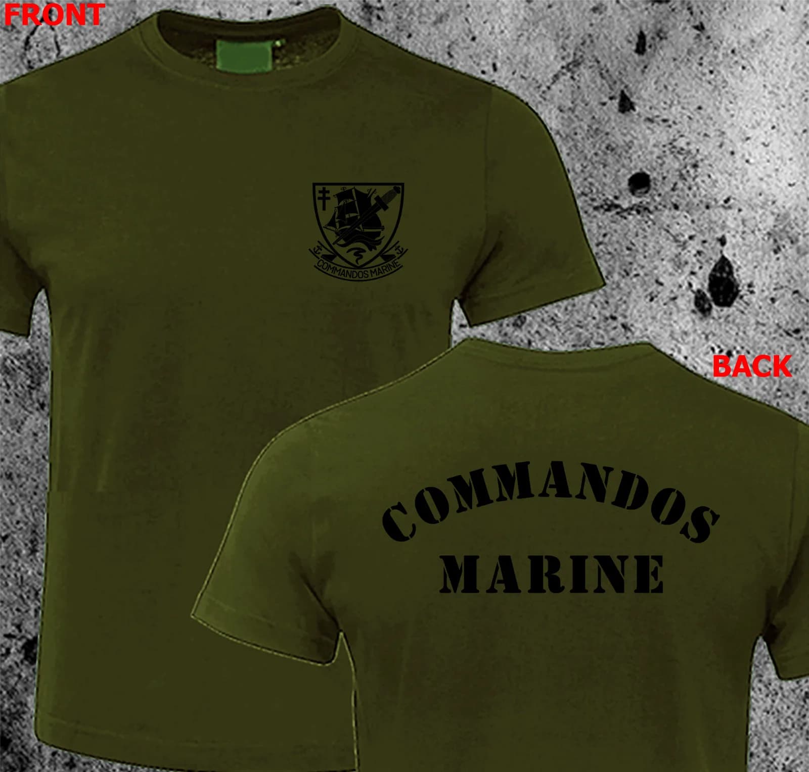 French Special Operation Forces Counter Terrorist Commandos Marine T-shirt