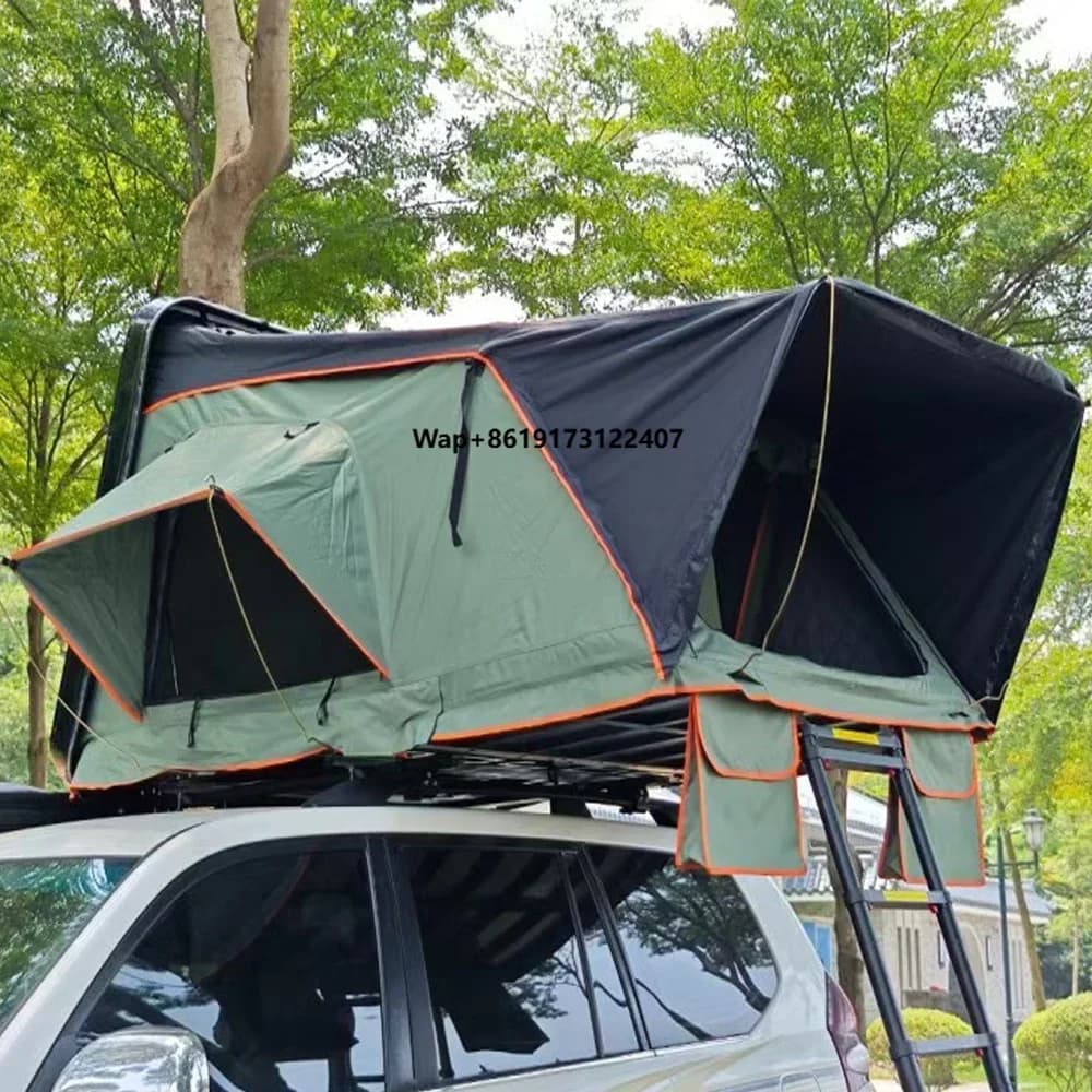 Factory Direct Customizable Manual Locking Waterproof 3-4 People Roof Tent Tailbox for 4x4 Hard Top Car Roof Box Storage Folding