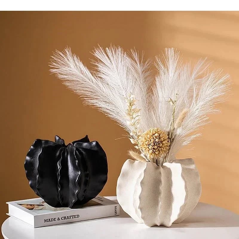 Carambola Ceramic Vase Leaf Shape Flower Pots Desk Decoration Crafts Flowers Arrangement Floral Vases Room Aesthetic Decor
