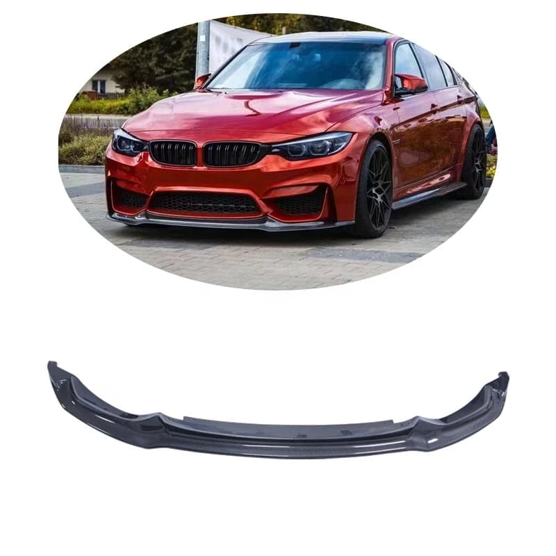 V Type Real Carbon Fiber Front Spoiler Lip Car Bumper Front Lip for  M4 M3 F80 F82 F83