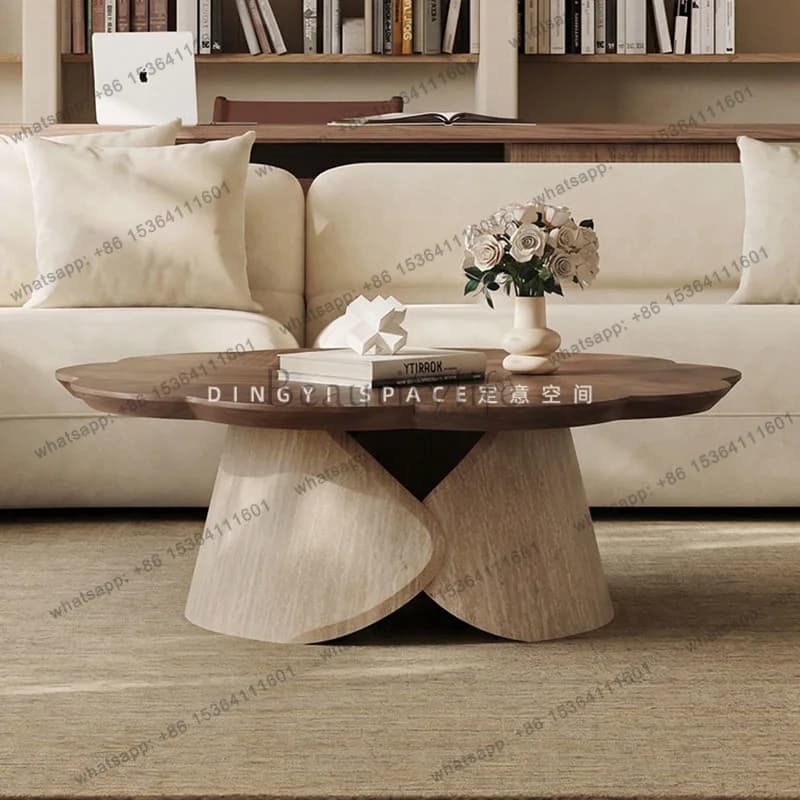 Designer Modern Coffee Table Living Room Wood Simple Clear Aesthetic Side Table Minimalist Unique