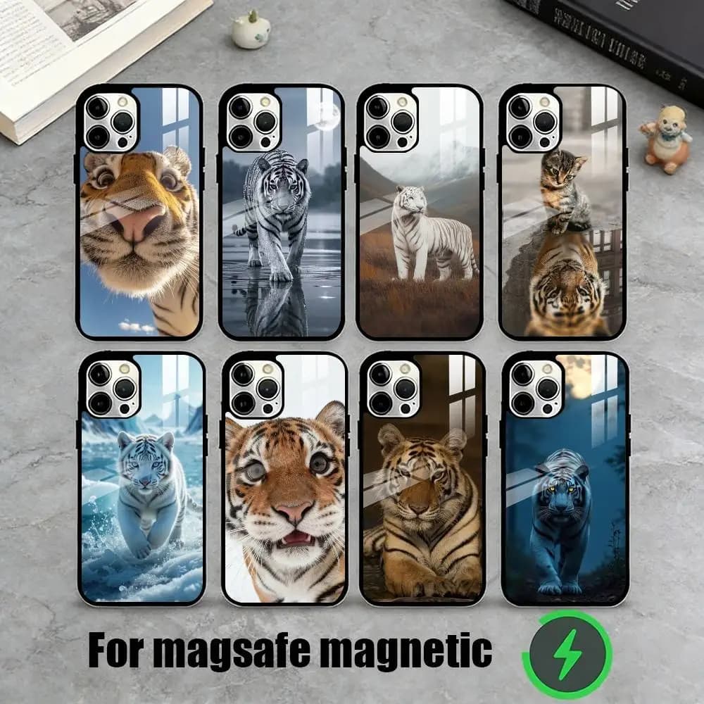 Cool A-Animal Big Cat Tiger  Phone Case For iPhone17,16,15,14,13,12,11 Plus,Pro Magnetic For Magsafe Wireless Charging