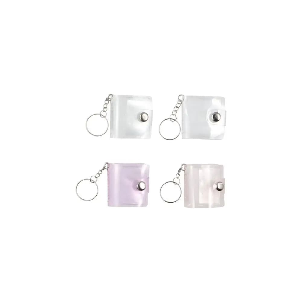 With Keychain Mini Photo Album Simple Snap Button Design Storage Photo Card Holder PVC DIY Portable Pocket Album Photo Sticker