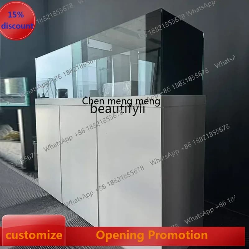 cn8617 ss new Complete set of fish tank light luxury style professional bottom filter large stream tank landscaping tank ultra-w