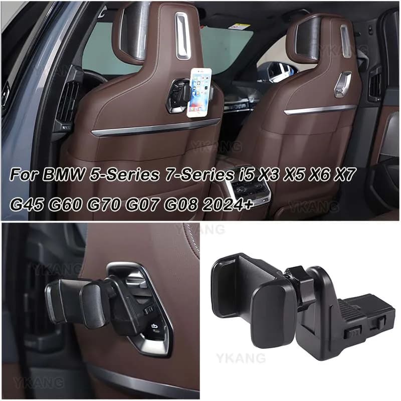 Phone Mount Bracket for BMW 5‑Series 7‑Series i5 X3 X5 X6 X7 G45 G60 G70 G07 G08 2024+Rear Entertainment Media Port Phone Holder