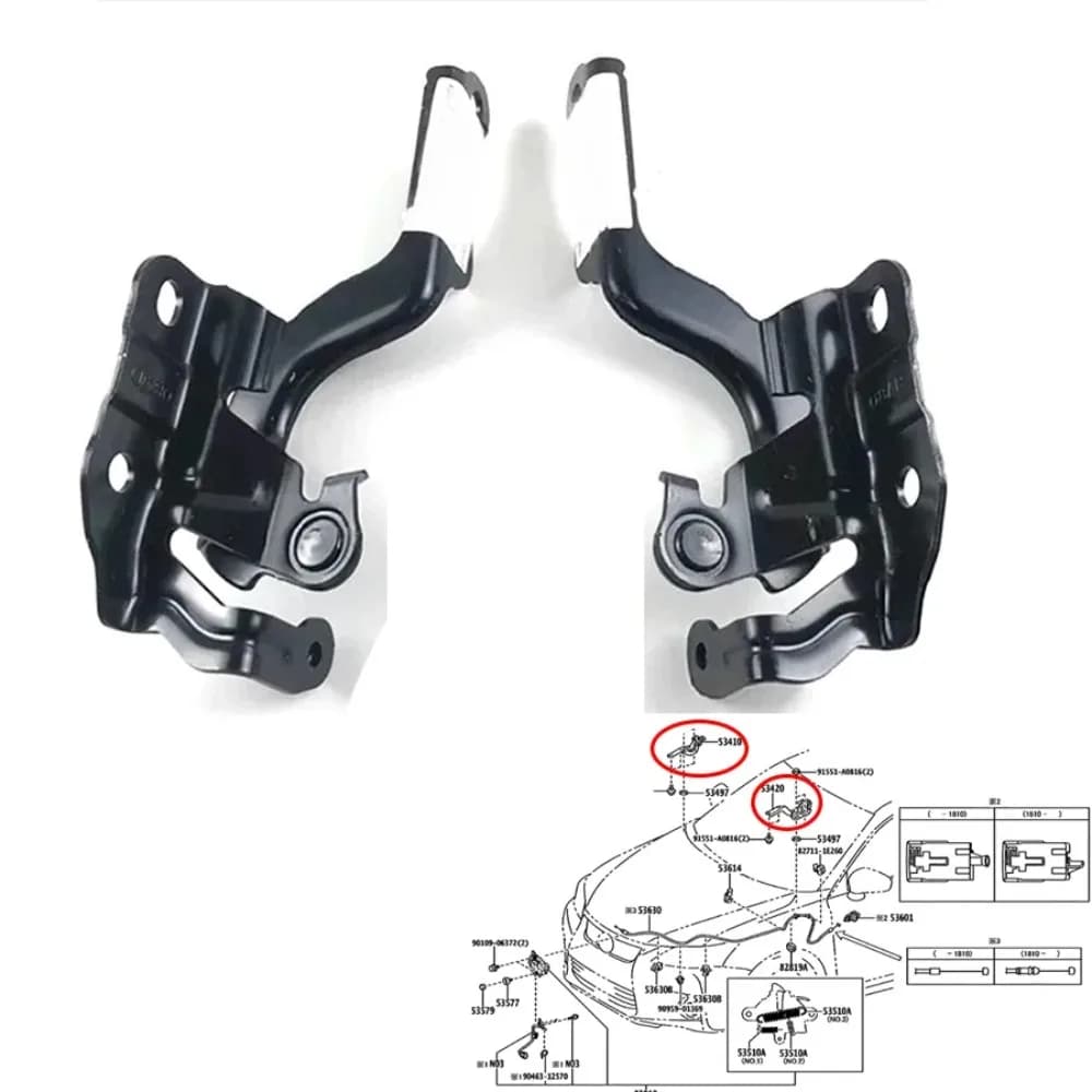 1Pc Front Bonnet Hinge LHD For Lexus CT200H 2011-2021 OEM 5342076030/5341076030 Hood Hinge Assay Accessories
