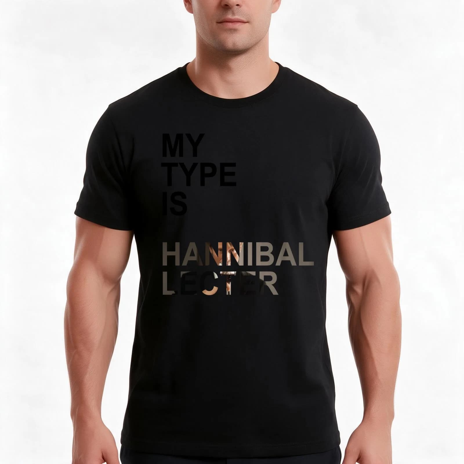 My Type Is Hannibal Lecter T-Shirt, Summer Casual Cotton Tee, Oversized Streetwear Tops, Vintage Graphic Print, Unisex Men Women