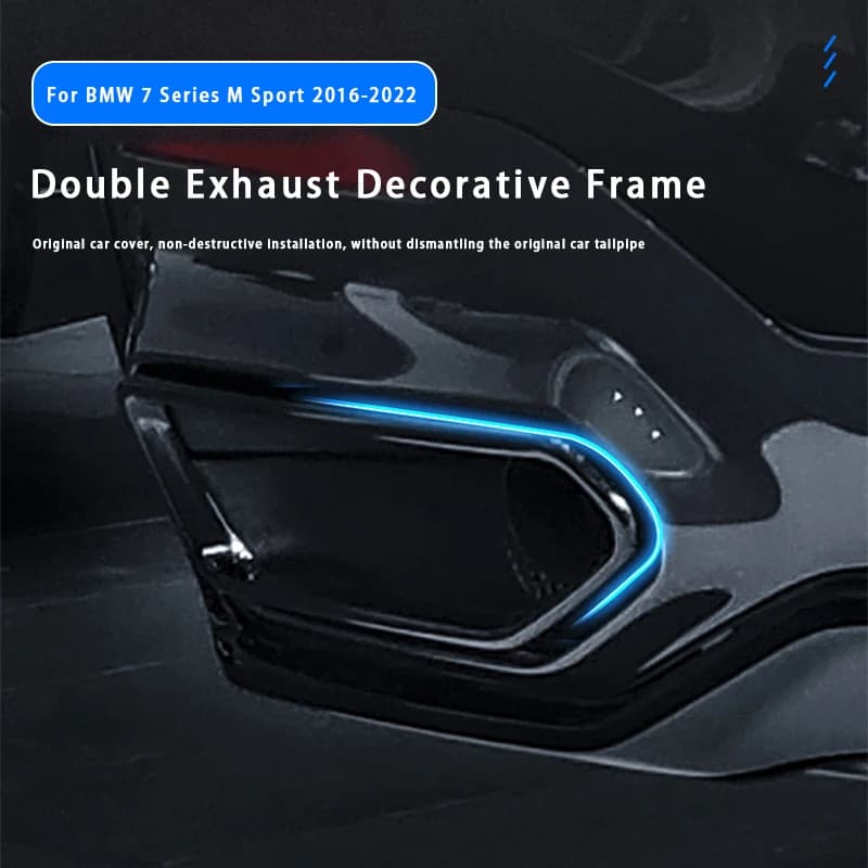 For BMW 7 Series M Sport 2016-2022 Stainless Steel Tail Throat Pipe Modified Cover Trim Car Exhaust Tail Pipes Decoration Frame
