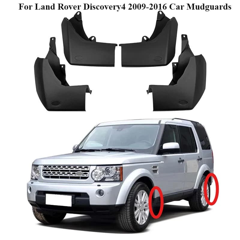 Car accessories Front and rear tires 4Pcs waterproof splash protection Fender for Land Rover Discovery4 2009-2016 Auto Mudguards
