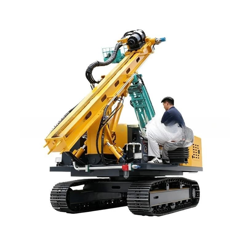 Mountain photovoltaic pile driver, full hydraulic crawler drilling rig