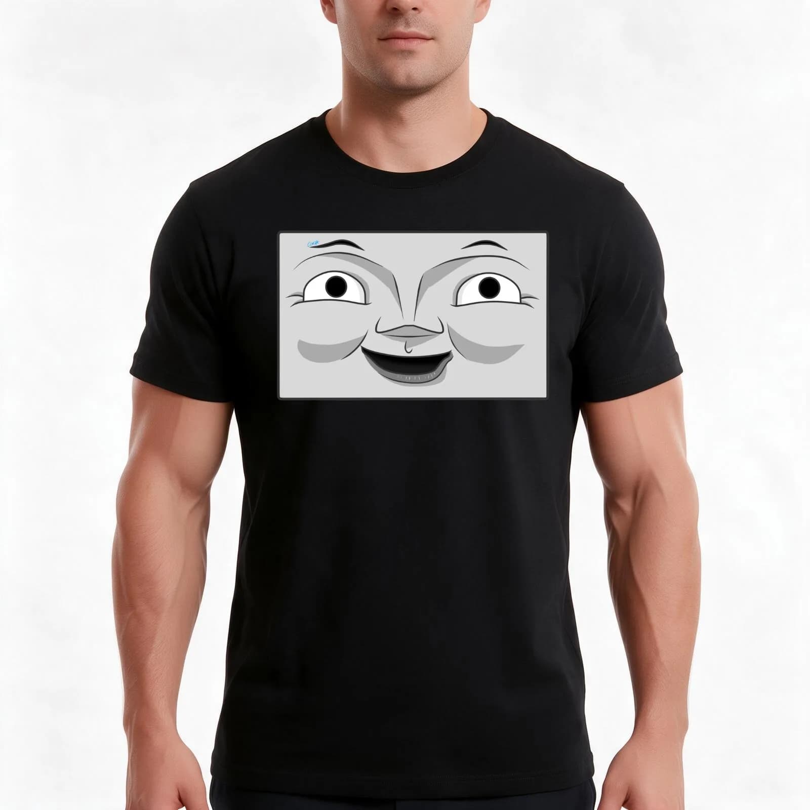 Boco (happy face) T-Shirt, Summer Casual Cotton Tee, Oversized Streetwear Tops, Vintage Graphic Print, Loose Fit Short Sleeve