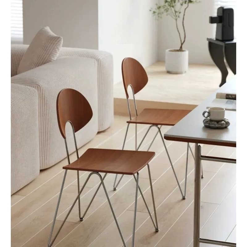 Lower left arc chair medieval solid wood home dining chair, simple new backrest chair retro living room leisure chair
