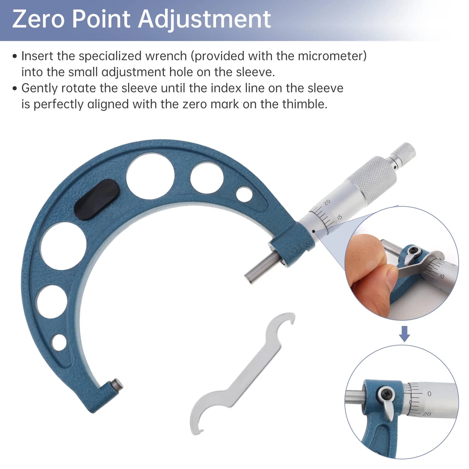 0.0001 inch Mechanical Imperial Outside Micrometer Measuring Range 3-4 inch Carbide Tipped Caliper Micro Meter Measuring Tool