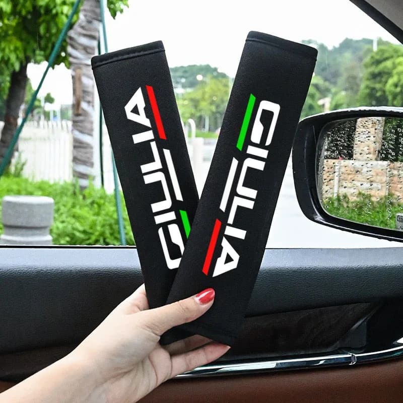 2Pcs Car Seat Belt Cotton Safety Belt Shoulder Cover Protection for GIULIA Auto Accessories