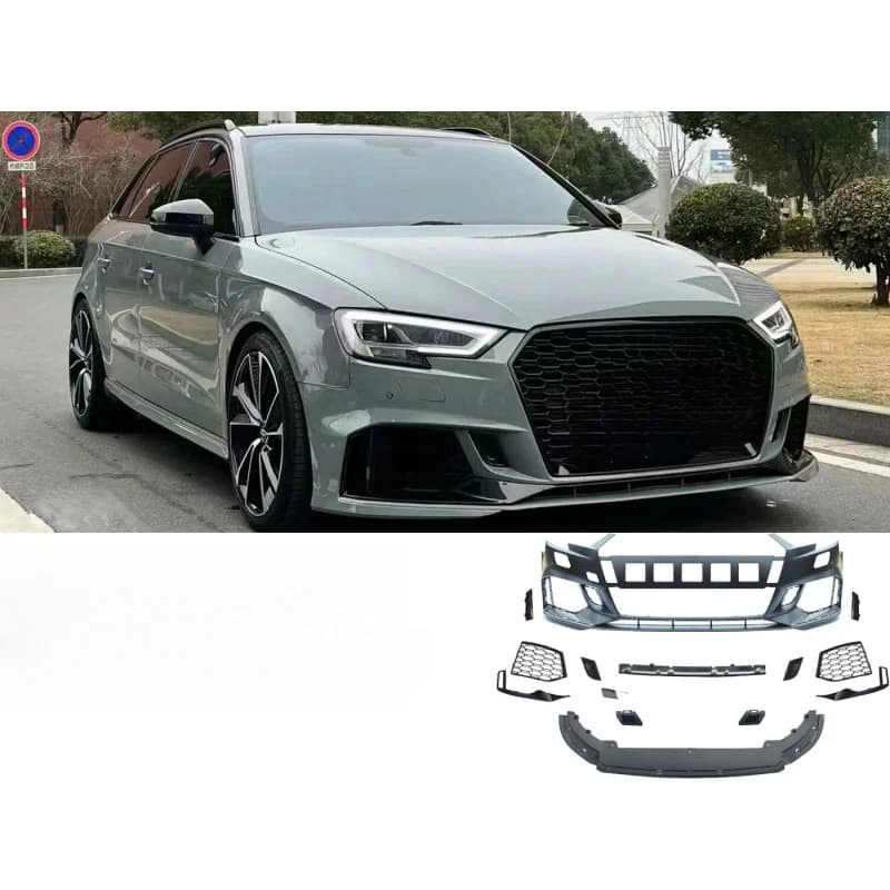 Car Accessories Kit  A3 Modified Body Fittings Bumper With Grille Front Shovel 2017-2020 Hot Selling