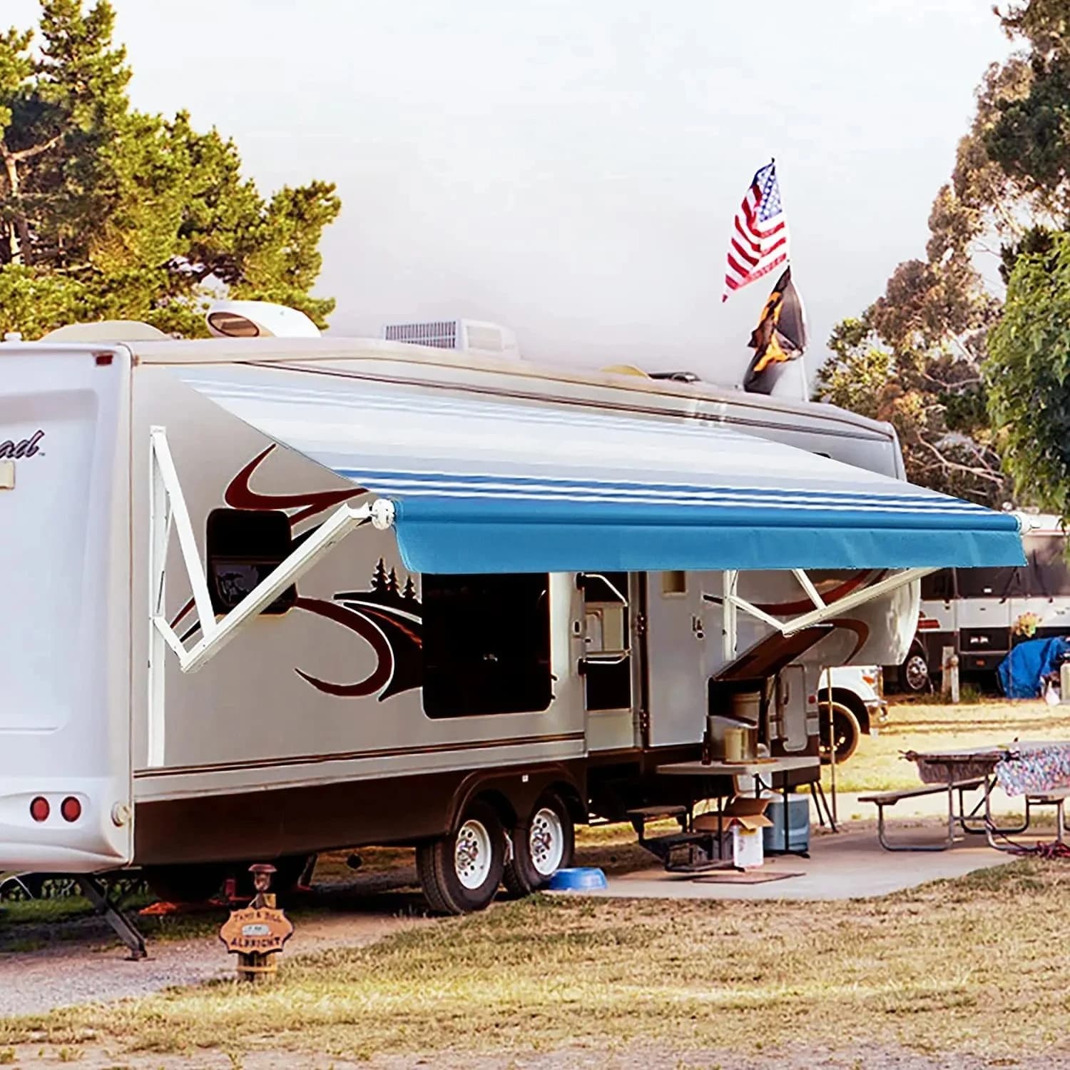 Replacement Fabric Waterproof Caravan Awning Outdoor Awnlux Universal Travel Trailer Motorhome Accessories RV Parts