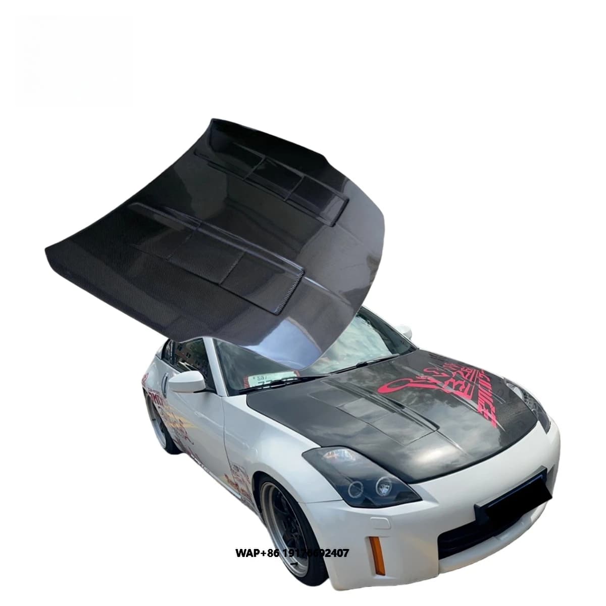 High Quality Carbon Fiber Engine Hood for 350Z Z33, Multi-hole Front CB Style, Body Kit, Bolt-on Modification/
