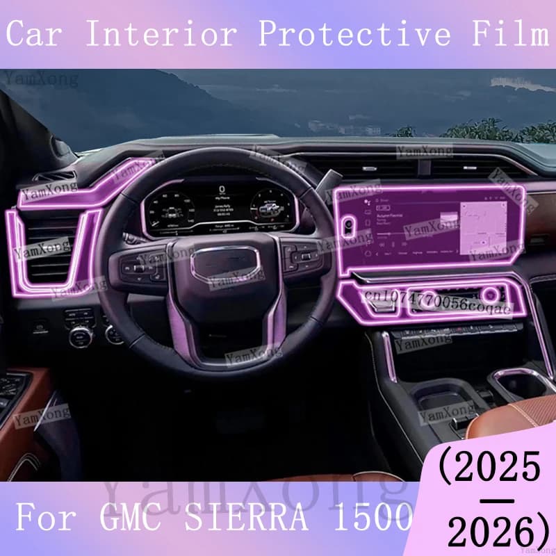 For GMC SIERRA 1500 Interior Kit Scratch Film Navigation Dashboard Screen Sticker Center Console Gearbox Panel Protective Film