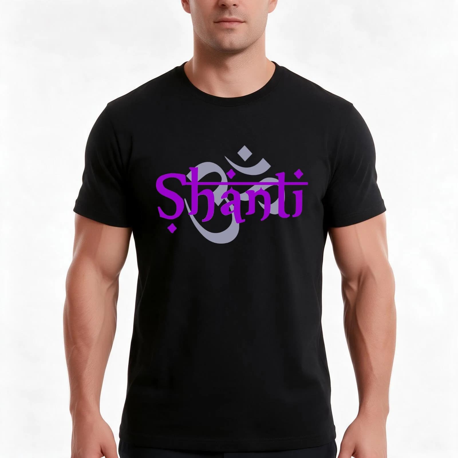 SHANTI OM T-Shirt, Summer Casual Cotton Tee, Oversized Streetwear Tops, Vintage Graphic Print, Loose Fit Short Sleeve