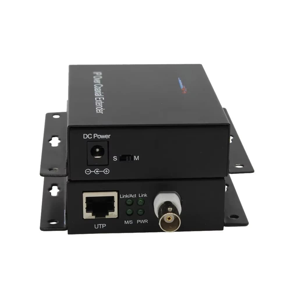 CCTV Network Extender UTP Coaxial Converter with 10/100Mbps IP RJ45 to BNC Ports DC12V Power Adapter Supply