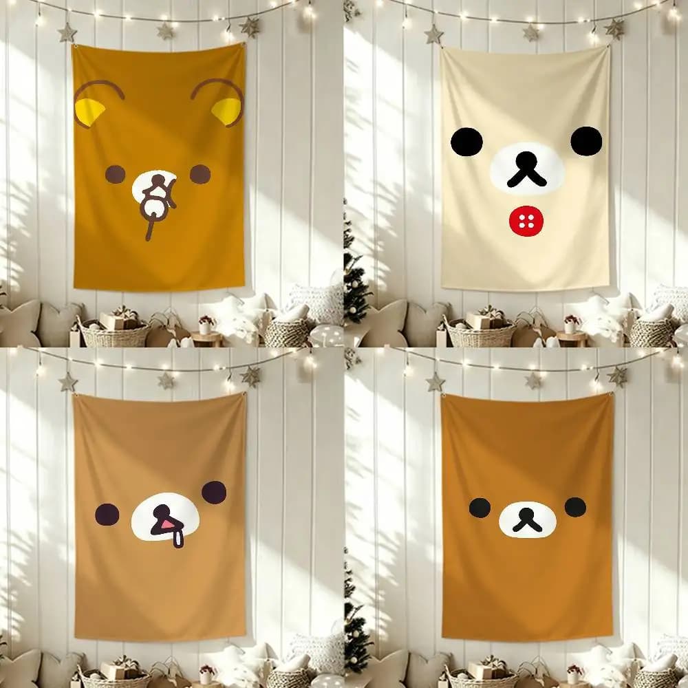 Cartoon R-Rilakkuma   Funny Flags for Bedrooms Home Decor Items Outdoor Decors Garage Decoration Flaga