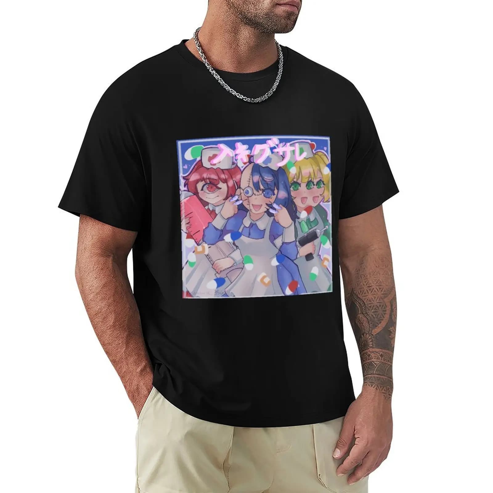 Ikigusare Idols T-Shirt sports fans funny shirt cotton plus size tops funny costumes men clothings