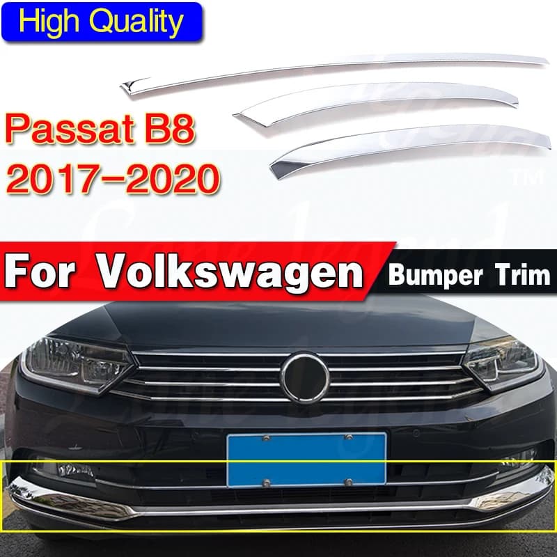 Stainless Steel Front Bumper Trim Front Mesh Grill Bumper Cover Trim For VW Volkswagen Passat B8 Sendan 2017 2018 2019 2020