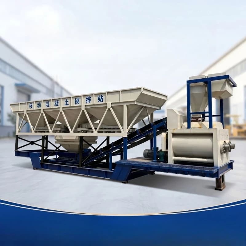 Mobile concrete mixing plant cement mortar