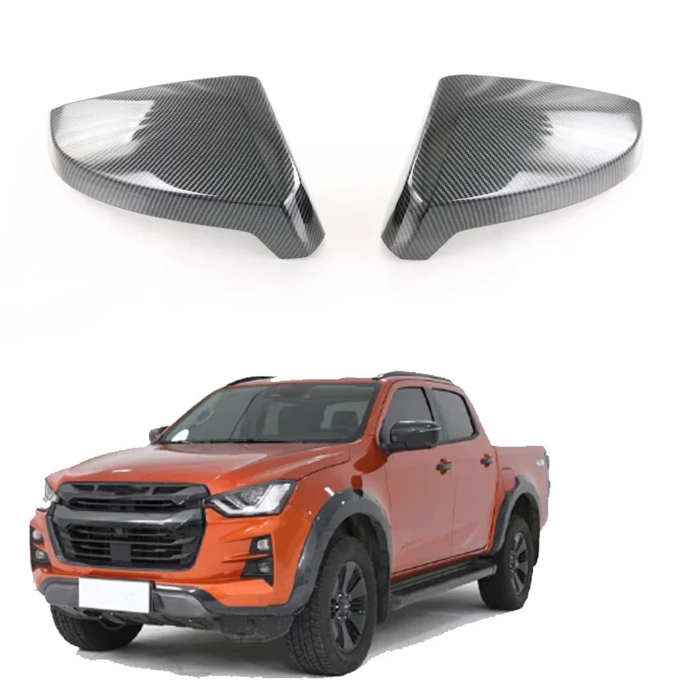 For Isuzu DMAX D-MAX 2021 Carbon Fibre Side Door Mirror Cover Auto Stickers Rearview Guard Car Accessories 2022 2023