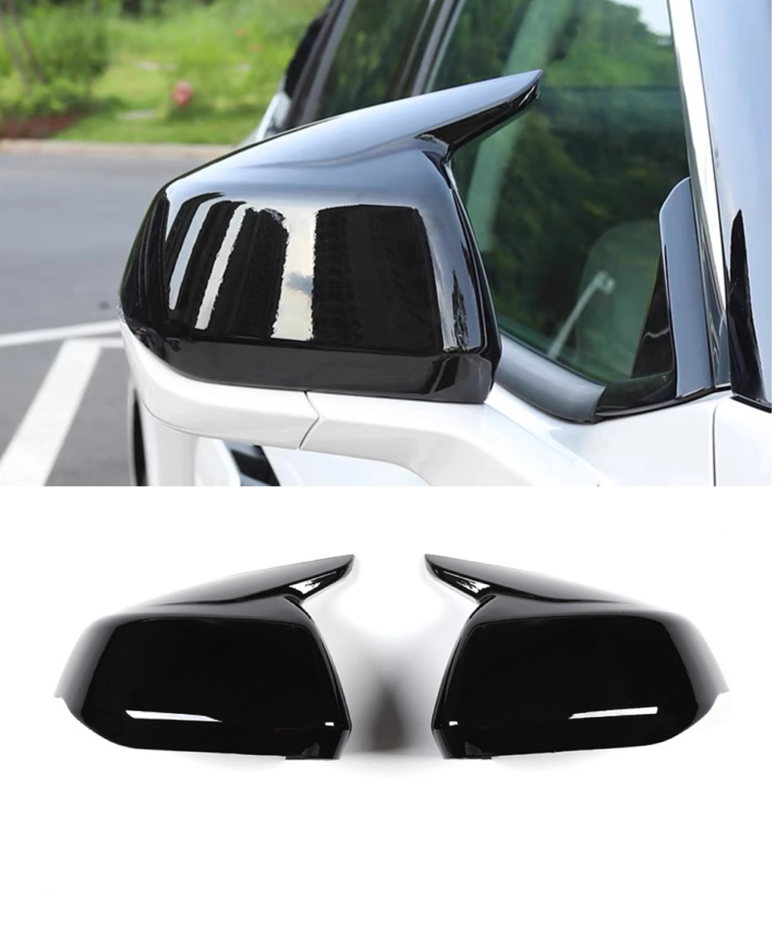 Car Front Side Rearview Mirror Cover Fit for Ford Mondeo Fusion 2022 2023  Carbon Fiber Glossy Black