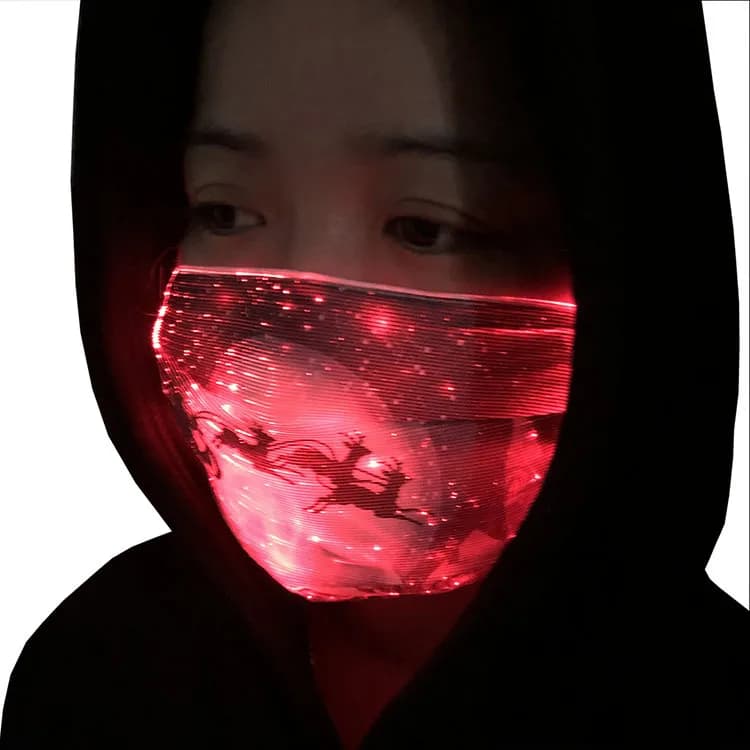 Hot Sale New Christmas Glowing Mask Halloween Glowing Gift Bar KTV Dancing Glitter Mask