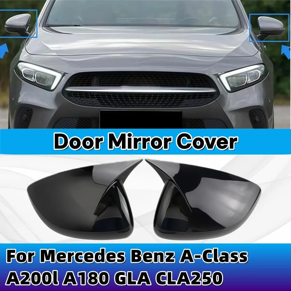 Door Mirror Cover For Mercedes Benz A-Class A200l A180 GLA CLA250 Car Accessories Decoration Upgrade ABS Plastic Anti-scratch