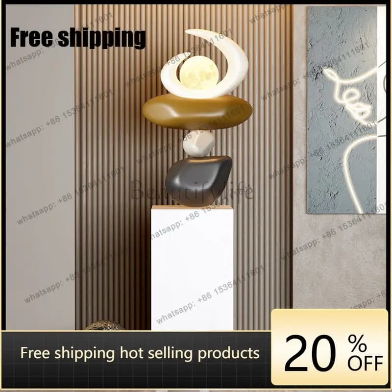 hot Creative Overlapping Stone Sculpture Sales Office Ornament Hotel Lobby Floor Art Staircase Ornament