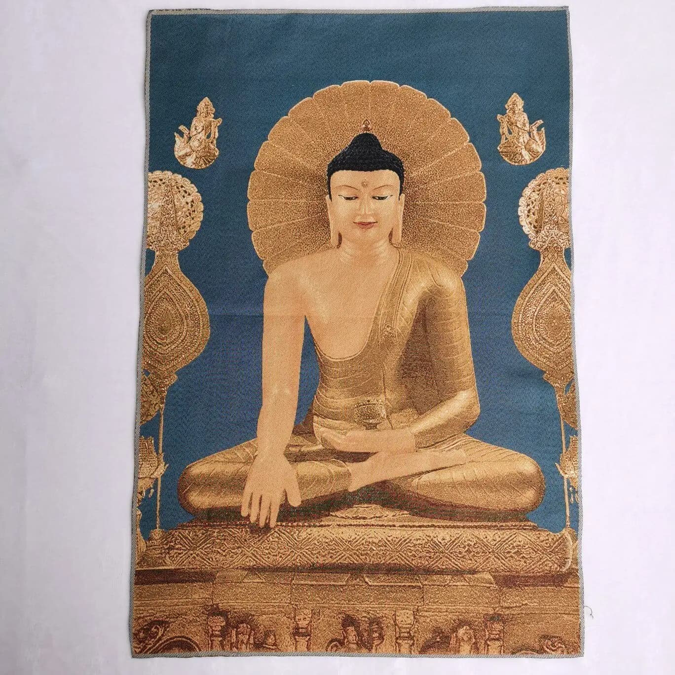 Tibetan Silk Tangka Sakyamuni Buddha Mural - Buddhism Home Decorations Tibetan Cloth Art