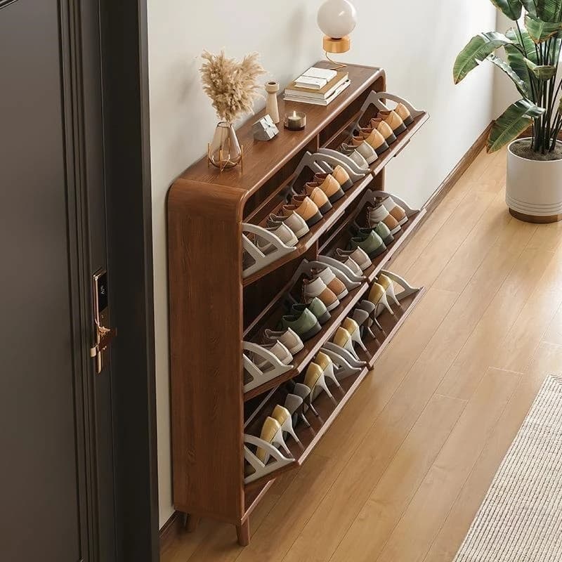 Household entrance door against the wall narrow tipping bucket entry new Chinese storage cabinet shoe rack small apartment