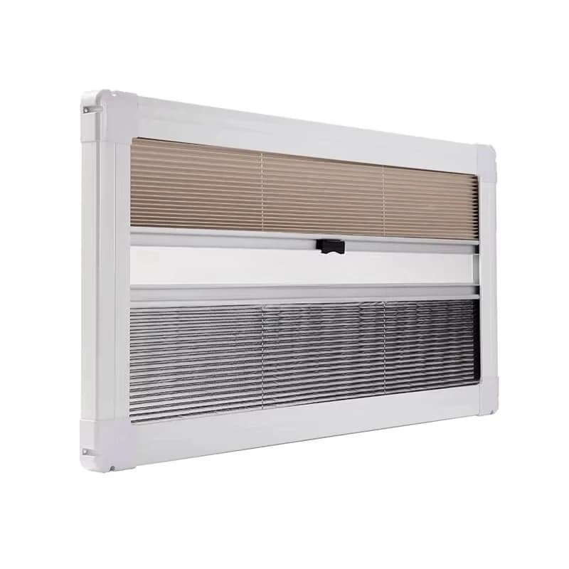 900x500mm OEM Customized Size RV Window Inner Frame with Anti-insect and Sun Blind for Camper Van and Motor Caravan