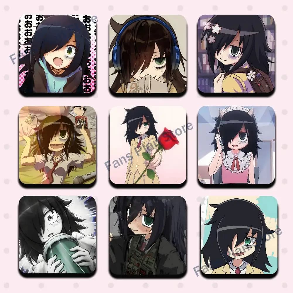 K-Kuroki Tomoko  W-Watamote Sublimation Magnet Cartoon Anime Cute Fridge Magnets Personalized Sublimation Products For Kitchen