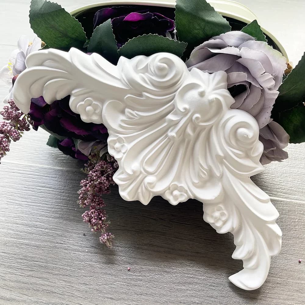 French Ceiling PU Corner Flower Decorative Line Ceiling Carved Semicircular Line Top Corner Flower Border Flower Imitation Gypsu