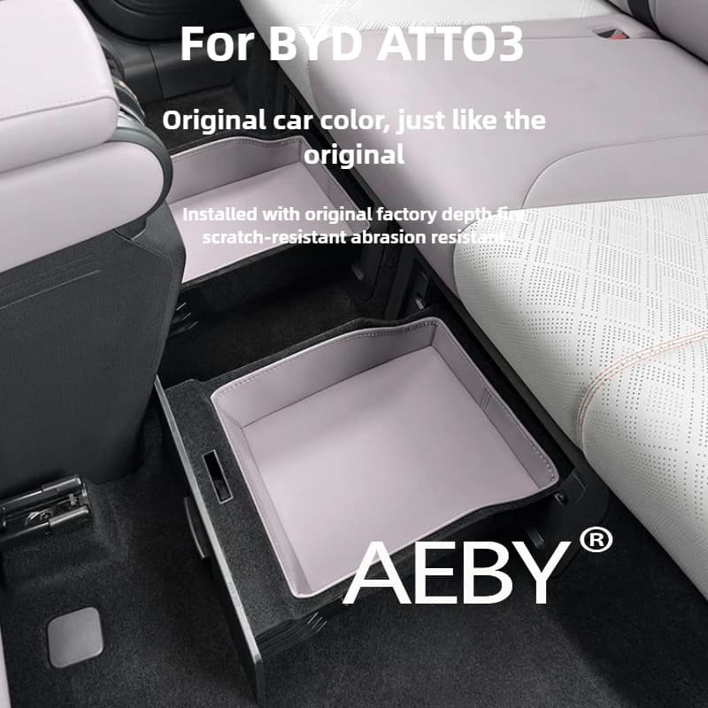 AEBY For BYD ATTO3 Smart Pilot Edition 2025 Under Rear Seat Storage Drawer,Car Interior Accessories Container,Rear Storage