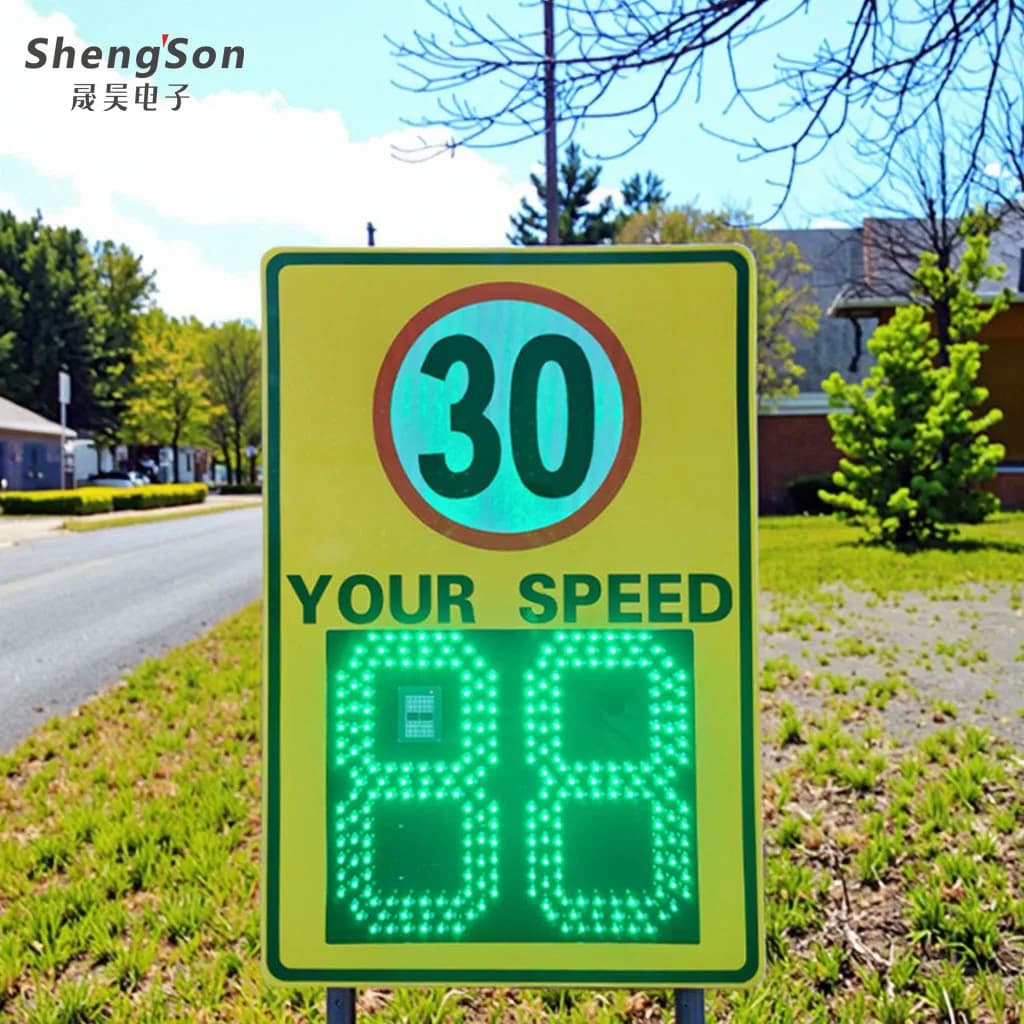 Solar LED Traffic Sign with Aluminum Alloy Construction for Roadway Speed Limit Radar Detection