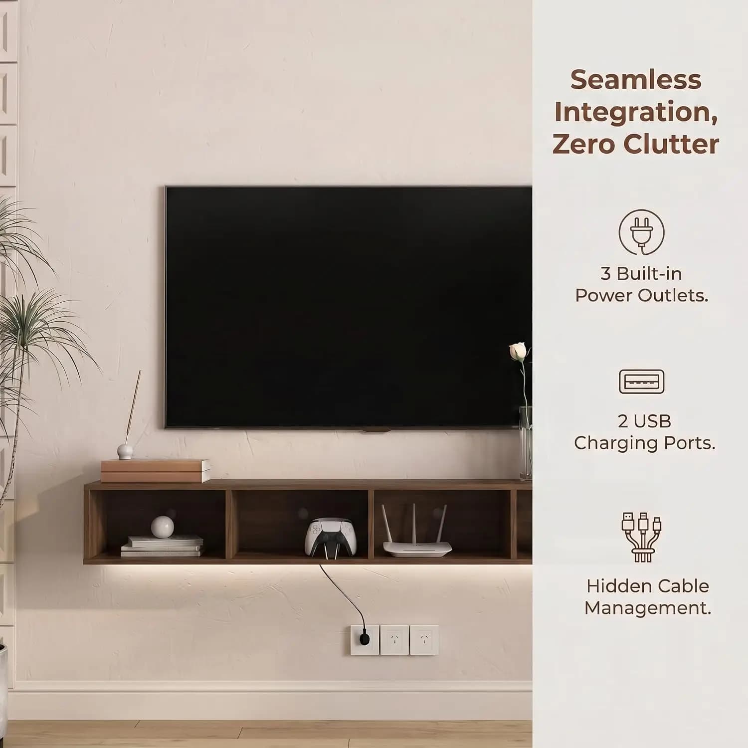 78" Floating TV Stand Wall Mounted, 16-Color LED 4 Modes Modern Fluted TV Console with 4 Flip-Down Cabinets, Entertainment Cente