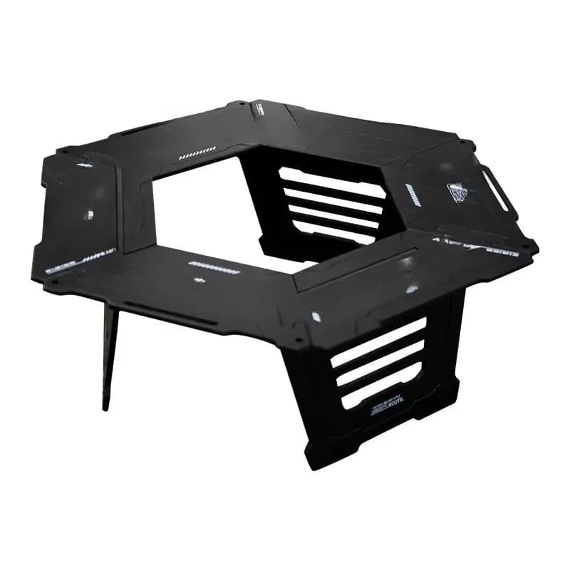 multi-functional sliding hexagonal round table barbecue table camping removable folding table