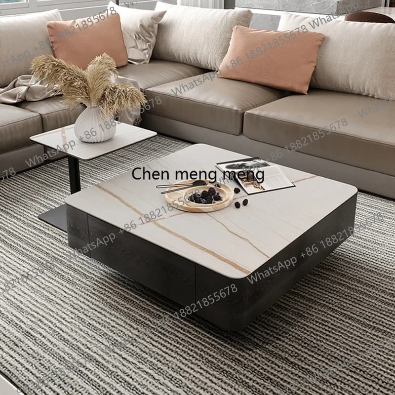 Italian Drawer Coffee Table Aesthetic Storage White Petite Salon Coffee Table Modern Luxury  Furniture