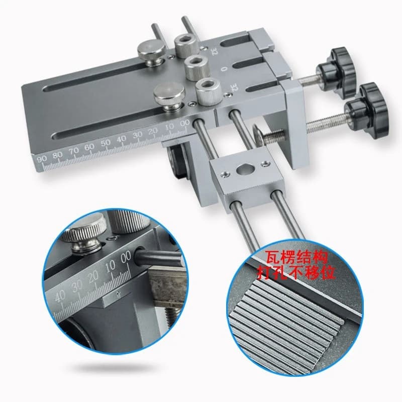 Youmu 3-in-1 hole punch Quick dismantling Extended woodworking log tenon hole punching positioner hole opener tool