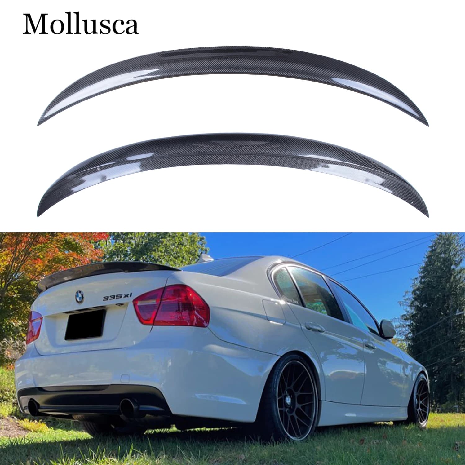 For BMW 3 Series E90 4Door/E90 M3 P Style Carbon fiber Rear Spoiler Trunk wing 2004-2011