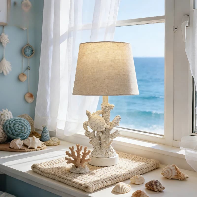 Warm and simple creative coral desk lamp bedroom bedside lamp room night light American cross-border coral lamp