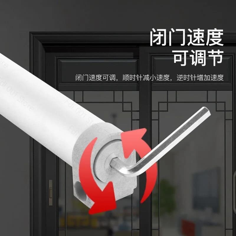 Household Door Closer with Aluminum Alloy Buffering Damping Sliding Glass Door Simple Household Automatic Door Closer